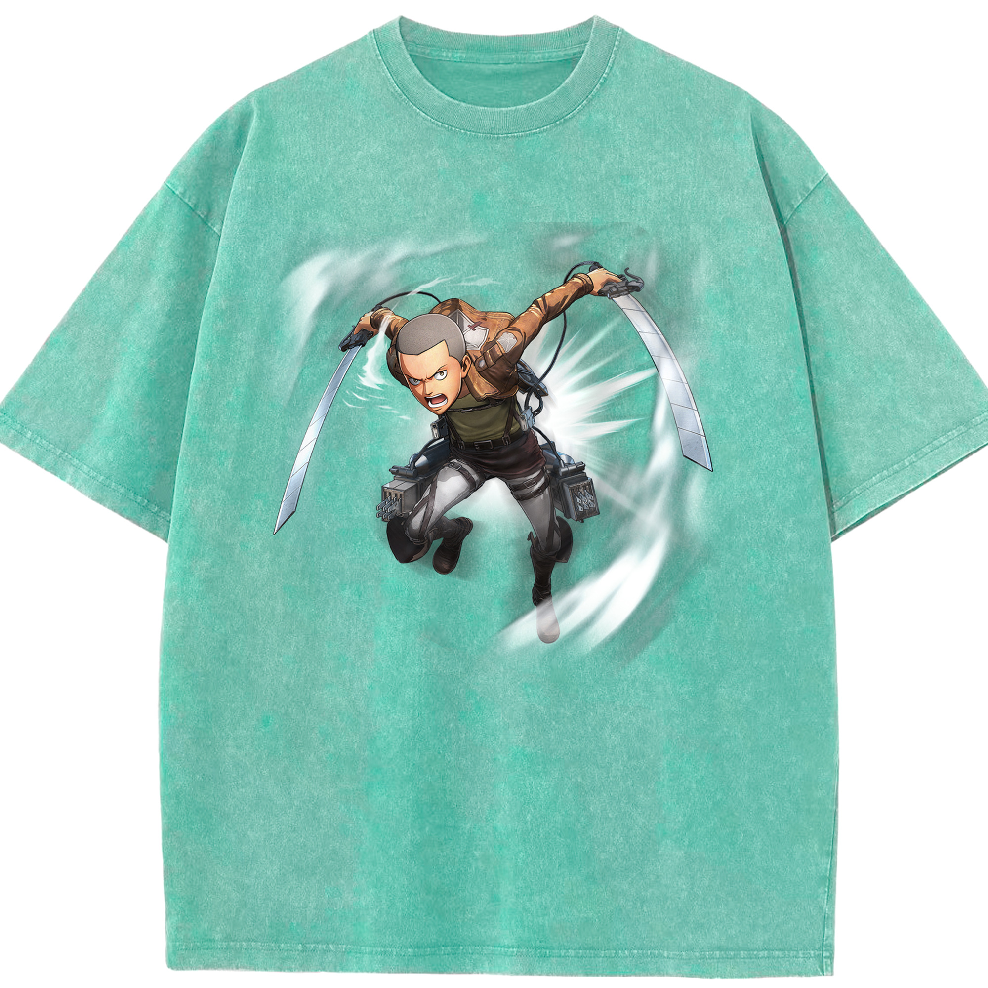 （画像用） 進撃の巨人 コニー·スプリンガー Attack on Titan Connie Springer 綿100% ヴィンテージ風 半袖Tシャツ（フロントプリント）